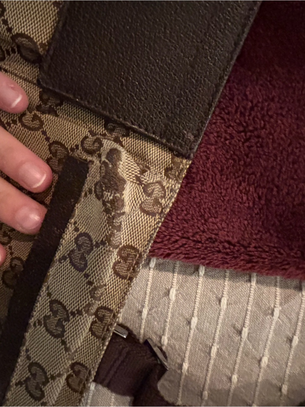 Vintage Gucci Beige & Brown GG Monogram Belt Bag - Picture 10 of 11